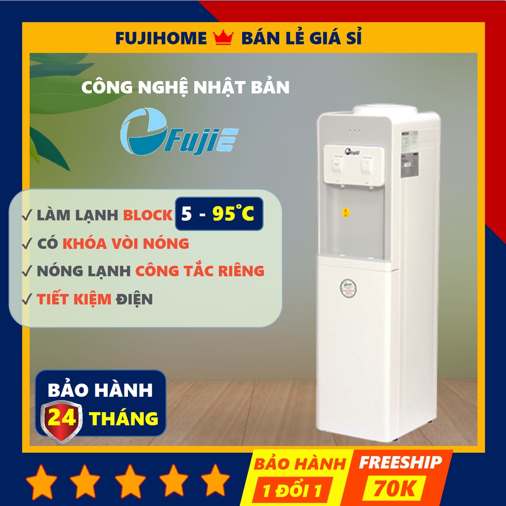 [BH 24 THÁNG] Cây nước nóng lạnh cao cấp Fujie WD1850C, bình lọc máy lọc nước nóng lạnh uống an toàn mini công nghệ Nhật