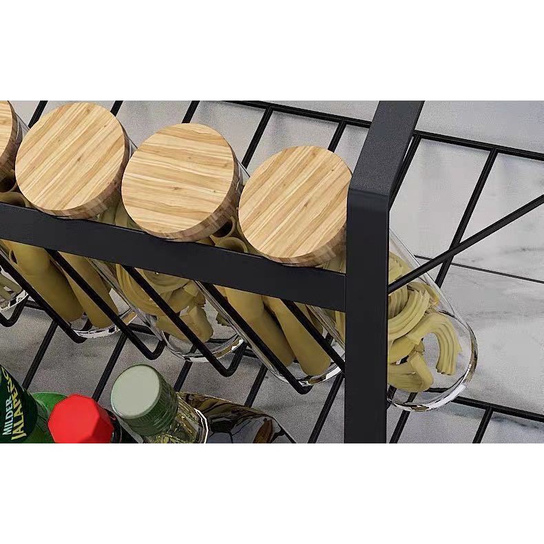 Kệ gia vị 3 tầng , đựng chai lọ nhà bếp , gia vị nghiêng 3 tầng thép sơn tĩnh điện