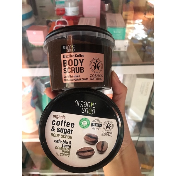 Tẩy da chết body cafe Organic Shop