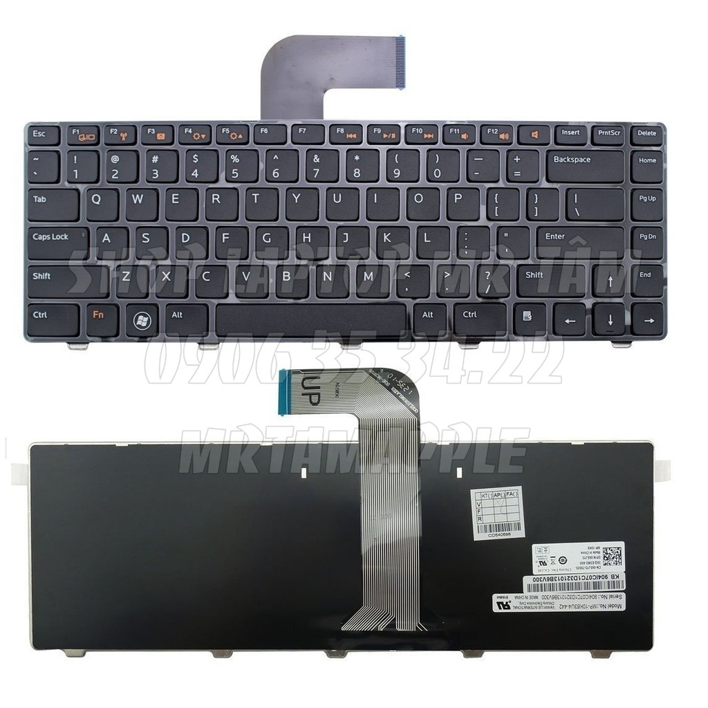 (KEYBOARD) BÀN PHÍM LAPTOP DELL N4110  dùng cho Inspiron 14R N4110 N4120 N4050 M4040 M5040 N5040 M5040 N5050 14R 3420