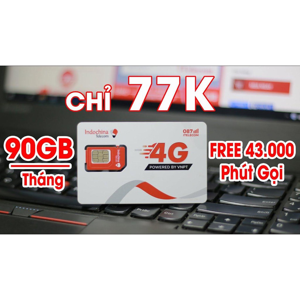 SIM 4G MAY V77 Itelecom Tặng 90GB/Tháng +Miễn phí cuộc gọi nội mạng và vina