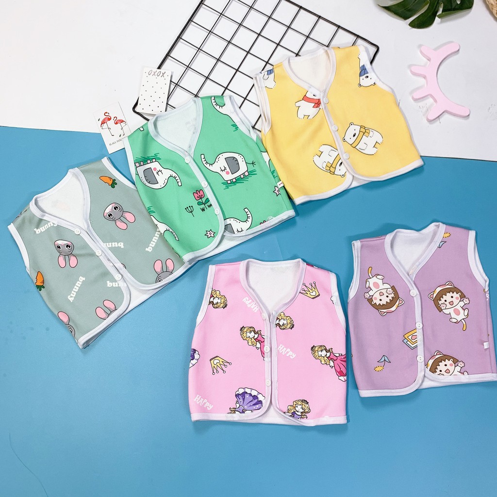 Áo gile nỉ lót lông  giữ ấm cho bé cao cấp mẫu mới 2021 cho bé trai/gái Size 3-13kg