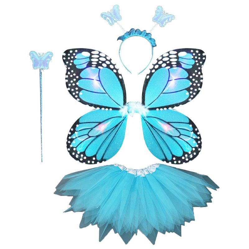 Bộ trang phục kèm phụ kiện hóa trang công chúa dễ thương cho bé gái Girls Butterfly Costume Tutu Dress