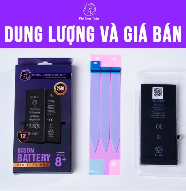 Pin iPhone Con Trâu Bison Chính hãng Siêu Bền - NGON NHƯ ZIN - DUNG LƯỢNG CHUẨN - BẢO HÀNH 12 THÁNG