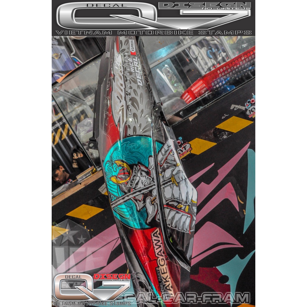 Tem Rời Sirius 110 SAMURAI XANH ĐEN