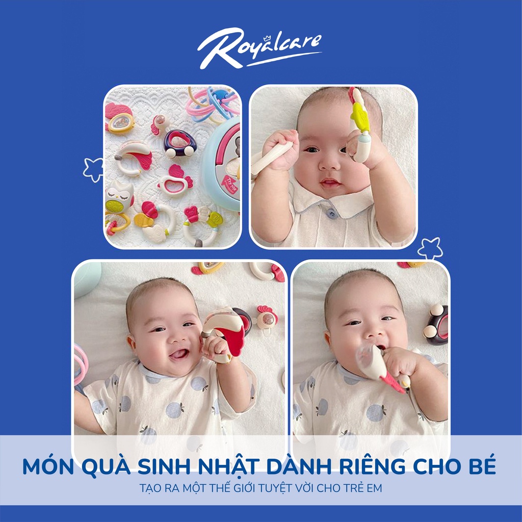 Hộp xúc xắc gặm nướu 8 món an toàn Royalcare 822-493-S8 màu sắc bắt mắt, âm thanh vui tai, thích thú cho bé