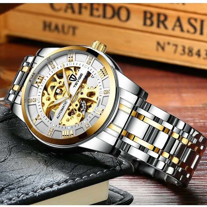 Đồng Hồ Nam Cơ TEVISE T9005A Dây Da Cao Cấp Thiết Kế Lộ Máy Sành Điệu Và Phong Cách - Đồng hồ cơ cao