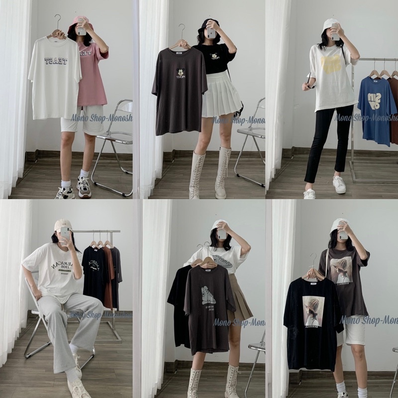 Áo thun đồng giá 99K, Áo phông unisex phom rộng tổng hợp các mẫu hot hit phần 1 Ảnh thật/ sẵn