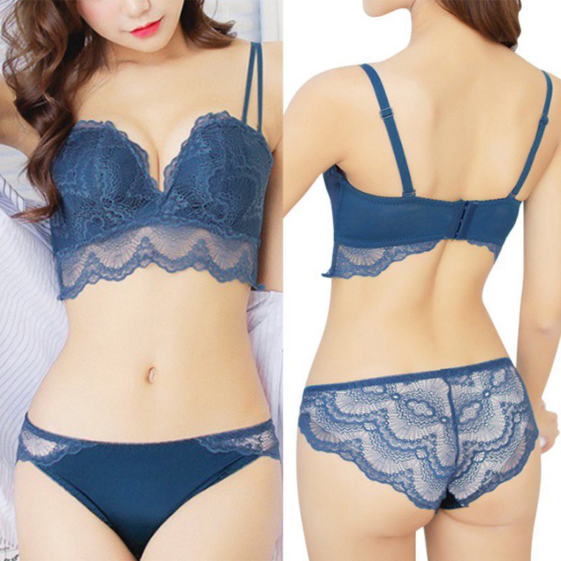 Set áo ngực không gọng vải ren + quần lót