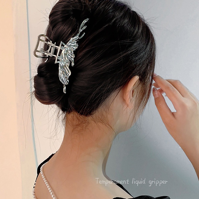 Kẹp Tóc Kim Loại Màu Bạc Thời Trang Hàn Quốc Cho Nữ