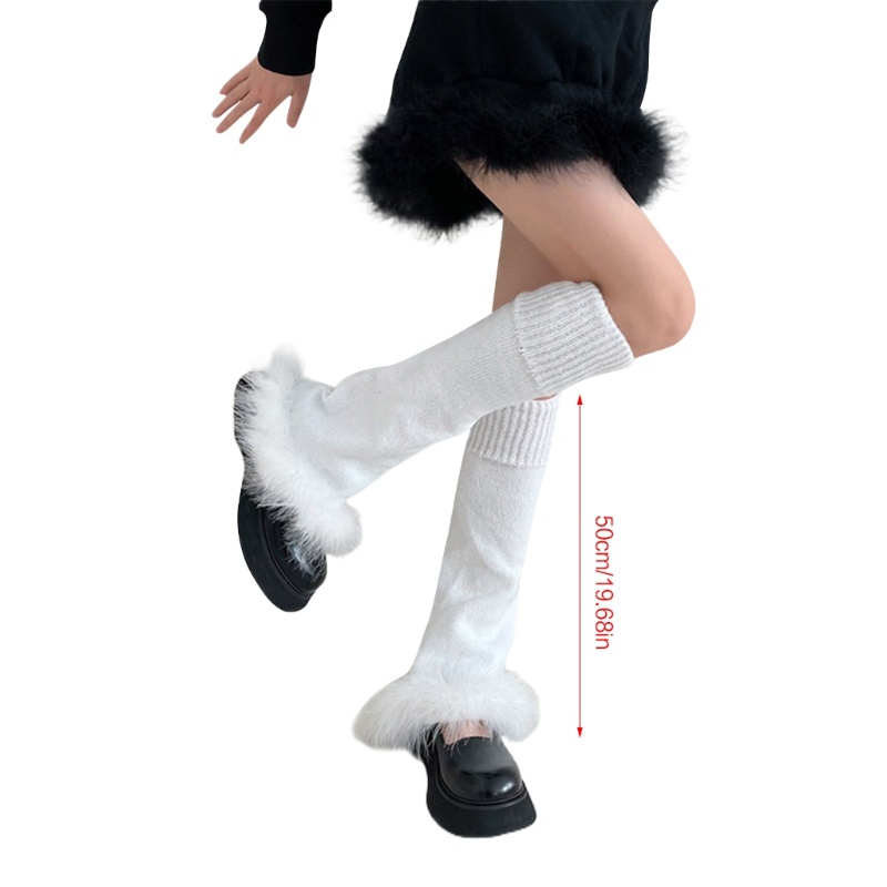 Tất Dệt Kim Dài Qua Gối Màu Sắc Đơn Giản Giữ Ấm Cho Nữ