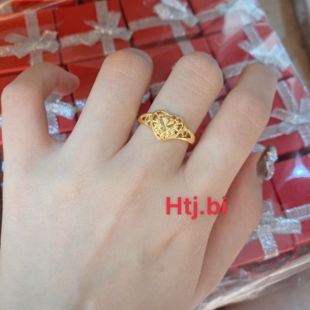 Nhẫn nữ mạ vàng hình trái tim cực xinh htj