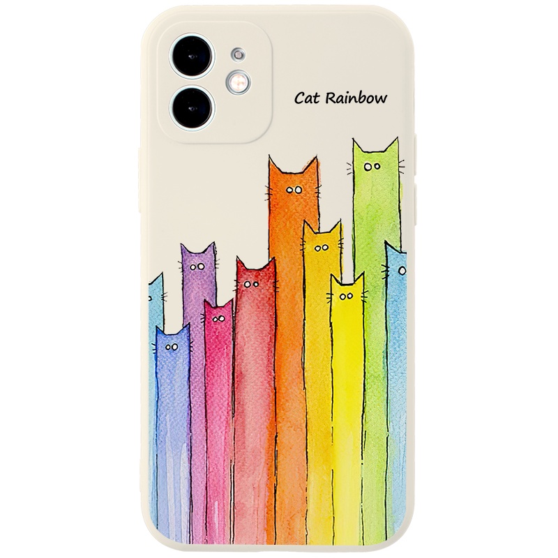 Ốp lưng JURSUE mềm viền vuông hoạt hình dễ thương đẹp Cho iPhone 14 13 12 11 Pro Max SE 2020 X XR XS 8 7 ip 6S 6 Plus Y2224