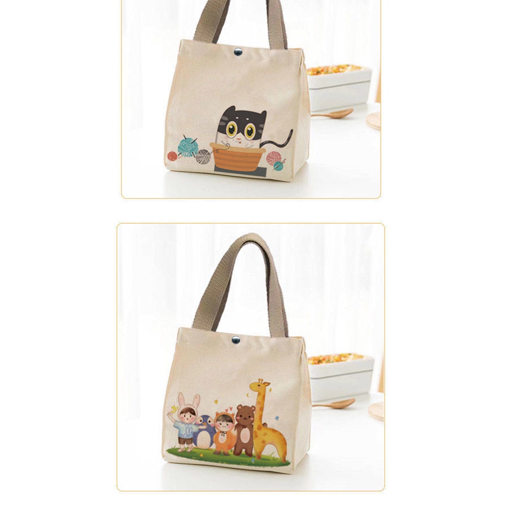 Túi đựng hộp cơm trưa ONUOBAO bằng vải canvas cách nhiệt sức chứa lớn tiện dụng