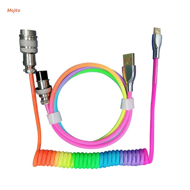 Cáp lò xo cho bàn phím cơ cổng type c lõi đồng bọc hai lớp chất lượng cao