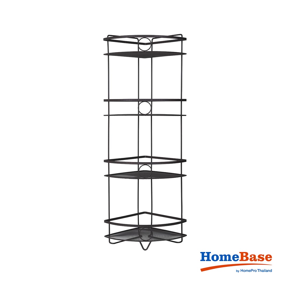 HomeBase MOYA Giá nhà tắm để góc bằng thép có 3 tầng L1395 W32xD24xH82 Cm màu đồng