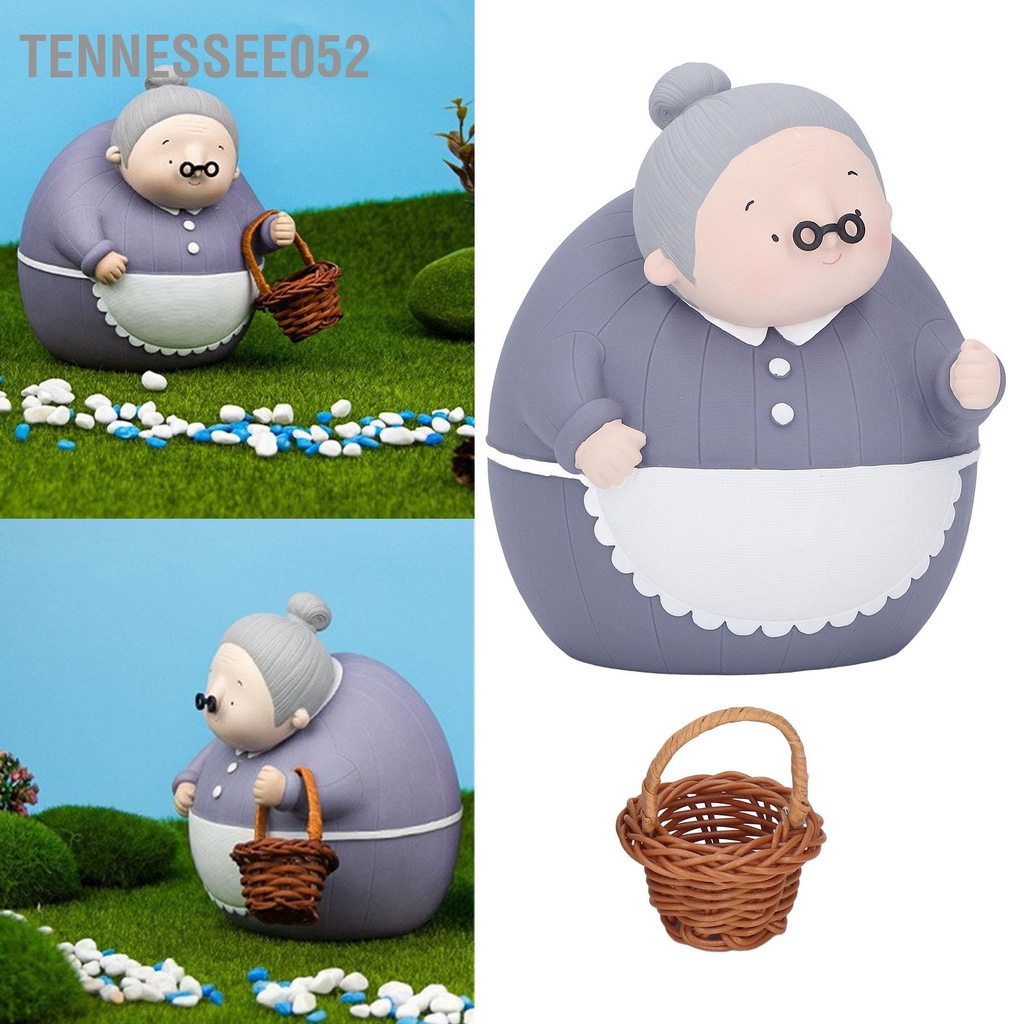 [Hàng Sẵn] Heo Đất Tiết Kiệm Tiền Hình Bà già hoạt hình với giỏ nhỏ dễ thương Trang trí Nhà cho cha mẹ【Tennessee052】