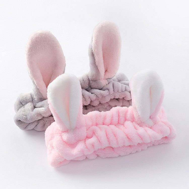 Băng đô turban, bờm rửa mặt tai thỏ tai mèo 3D, trang điểm dễ thương dvrg dieushop