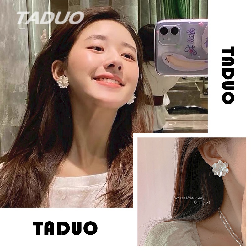 Khuyên Tai Hình Hoa Mạ Bạc 925 Phong Cách Hàn Quốc Thời Trang