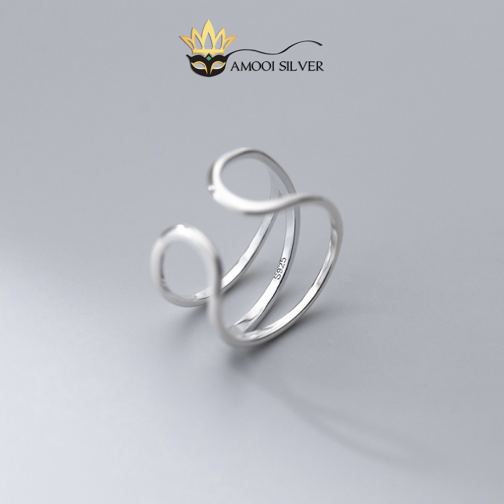 Nhẫn bạc S925 3 lớp xoắn dạng thanh mãnh - Amooi Silver AN104