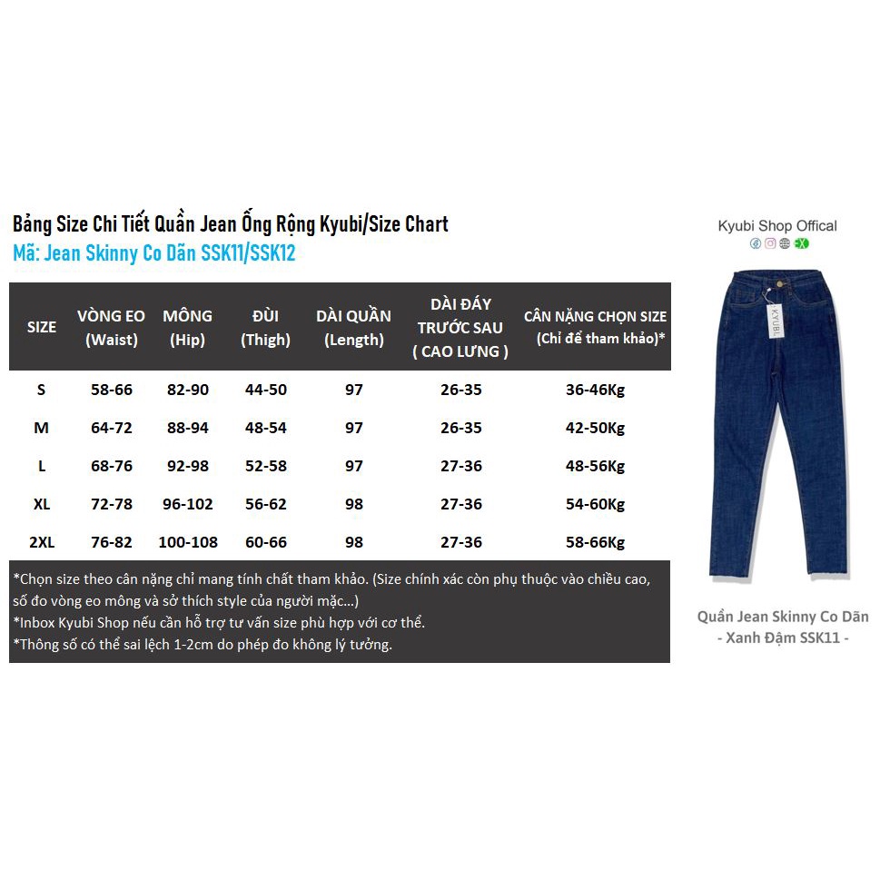 Quần jean nữ skinny lưng cao Kyubi co giãn có túi - Quần bò cạp cao dáng ôm co dãn (có bigsize) SKK11 | BigBuy360 - bigbuy360.vn