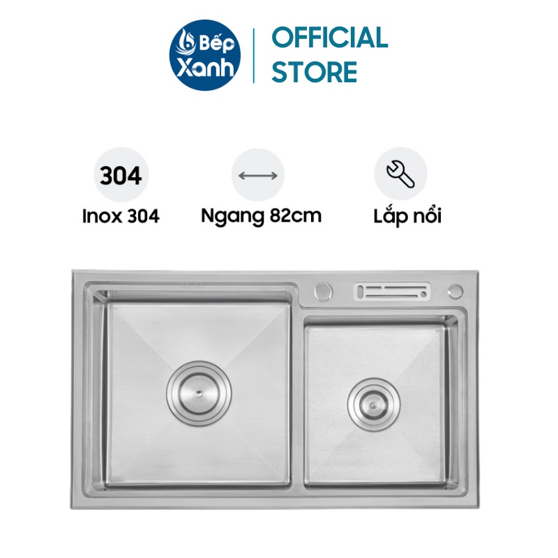 [FREESHIP HCM] Chậu Rửa Chén Vision Manual Sink Ecalite ESD-8245HC - Ngang 82cm