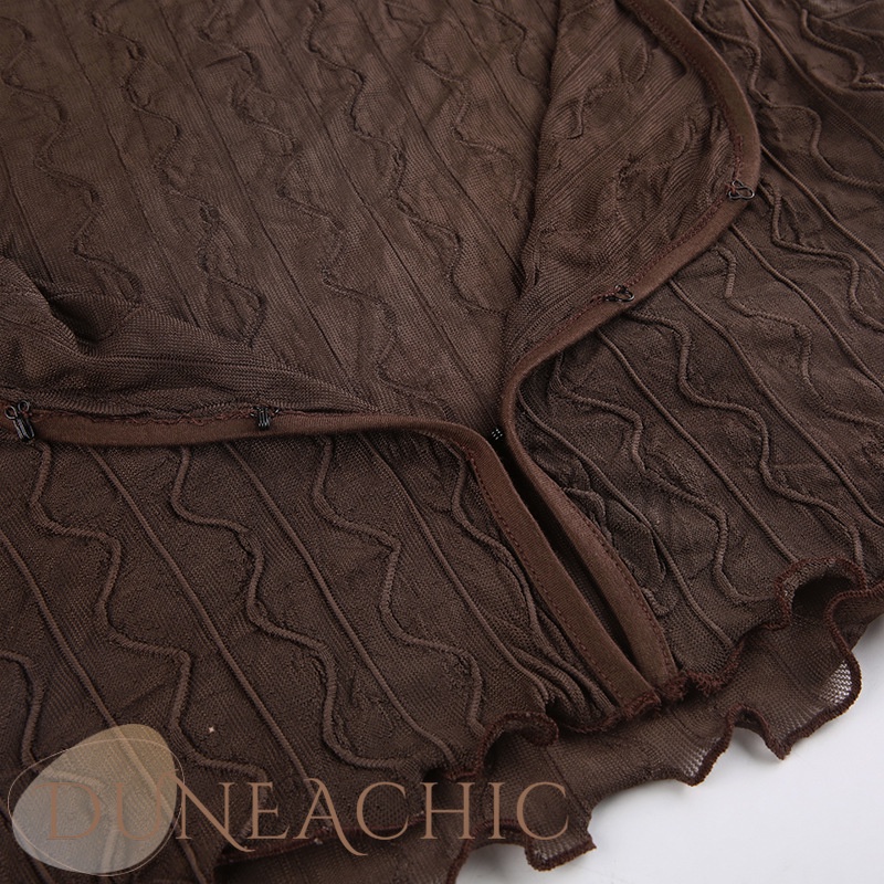 DUNEA Áo Thun Tay Ngắn Cổ Chữ V Phối Ren Thời Trang Cho Nữ