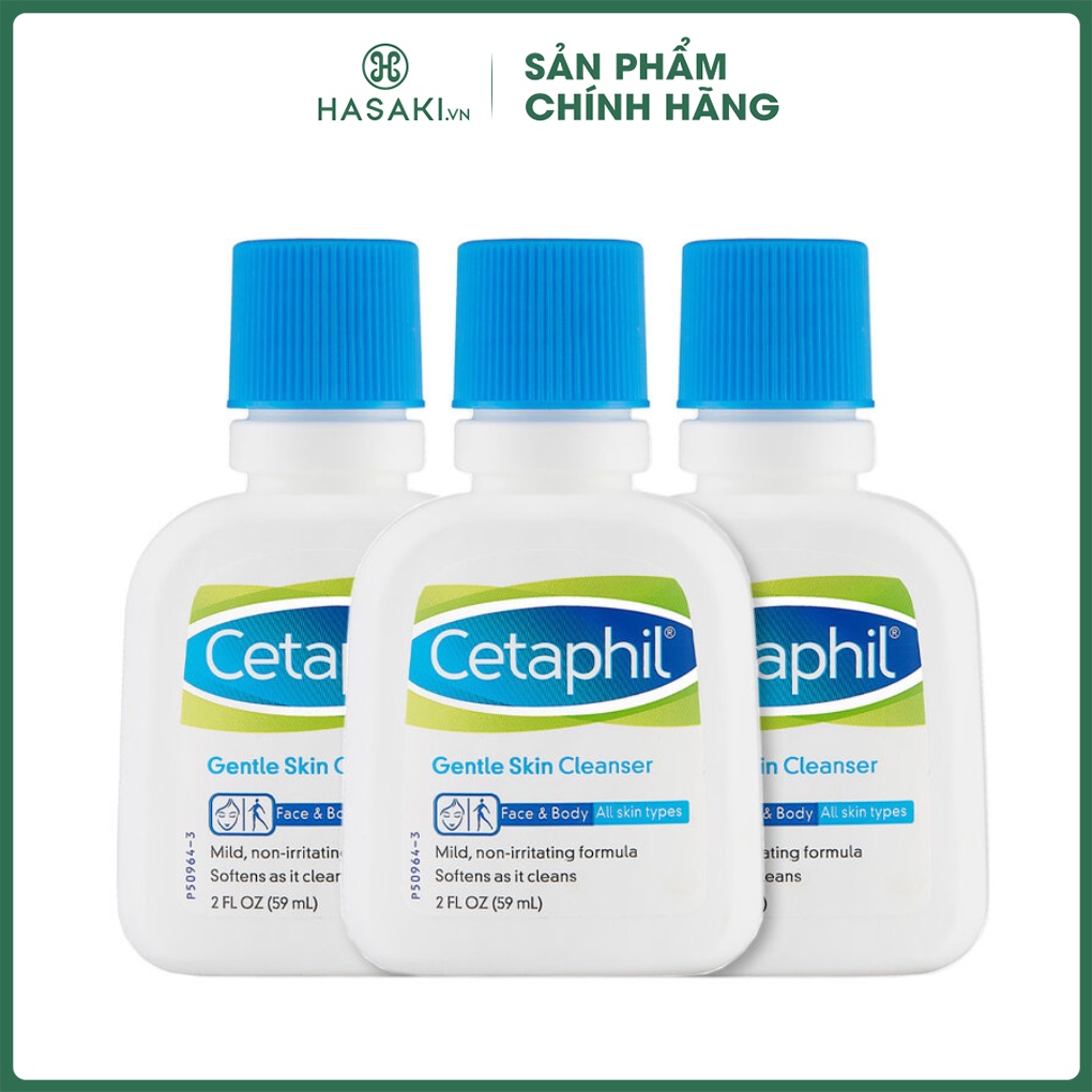 Combo Sữa Rửa Mặt Cetaphil Dịu Nhẹ Không Xà Phòng Gentle Skin Cleanser 59ml Hasaki Sản phẩm chính hãng