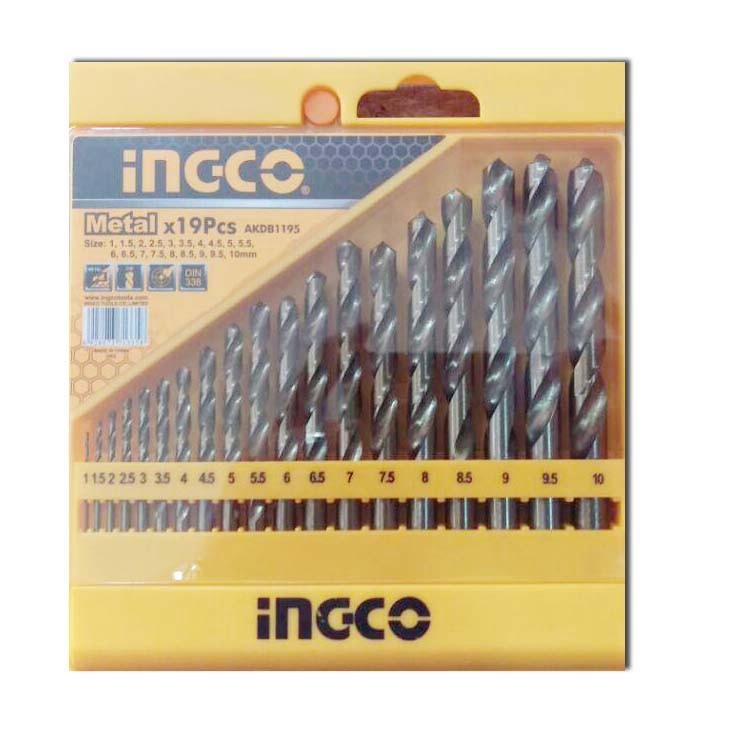 Bộ mũi khoan kim loại 19 chi tiết INGCO AKDB1195