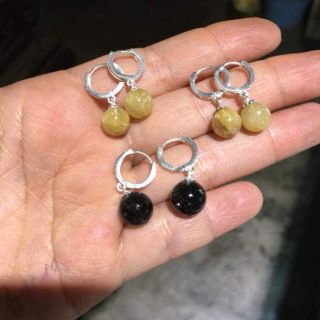 Khuyên tai bạc mix đá thạch anh