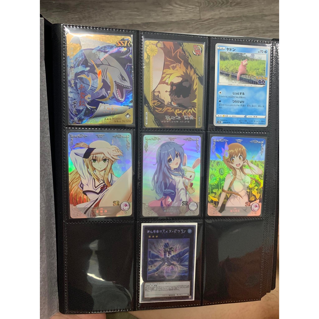 Sổ đựng card , album sưu tập thẻ bài Pokemon Yugioh Hàn quốc 9-Pocket đen 3x3