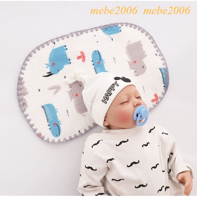 Gối xô nhăn cho bé, Gối xô Sơ Sinh muslin tre mềm mịn 10 lớp cao cấp thấm hút mồ hôi cho bé sơ snh 25*40cm