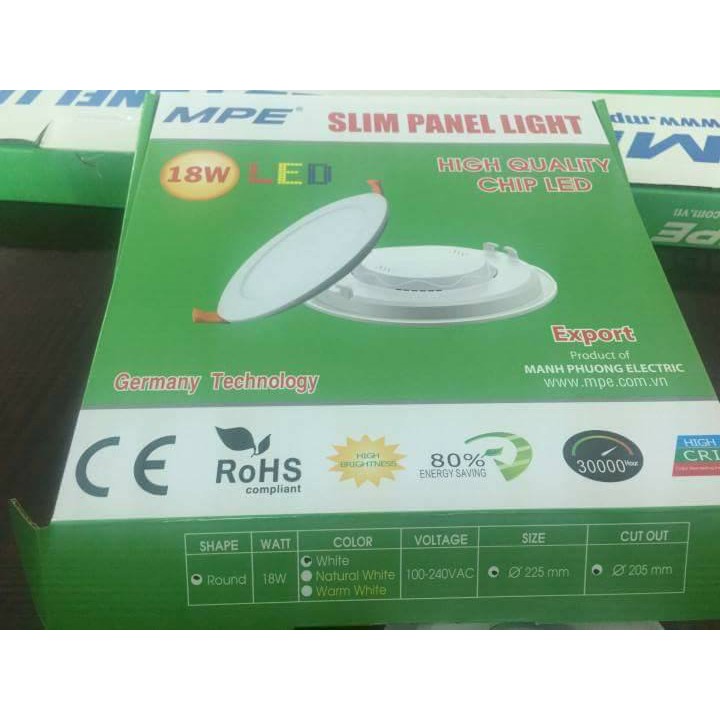 Đèn Led Âm Trần 6W MPE Siêu Mỏng