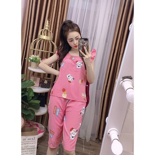 [3 SIZE 46-70KG] Đồ bộ LỤA LỬNG DỄ THƯƠNG thời trang