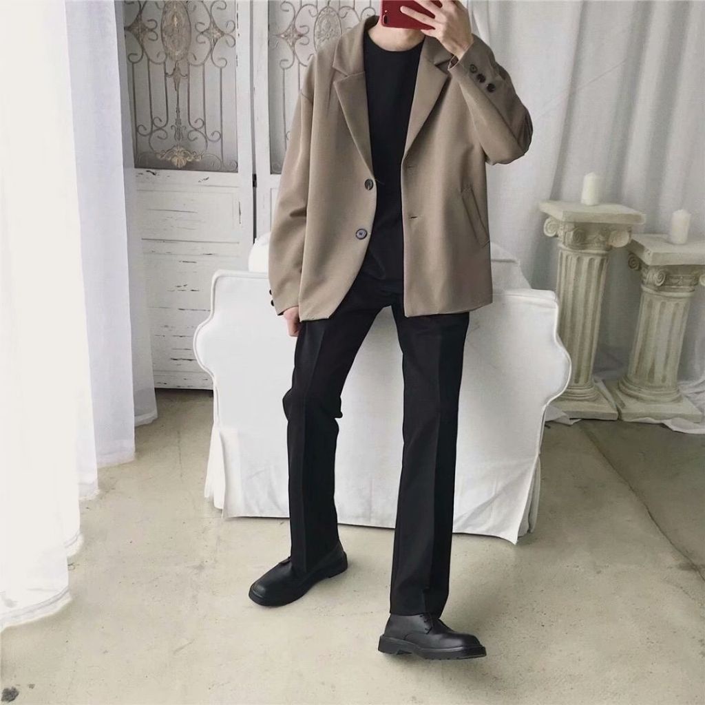 Áo khoác Blazer Nam phong cách ullzang - chuẩn form dáng như ảnh - AD61
