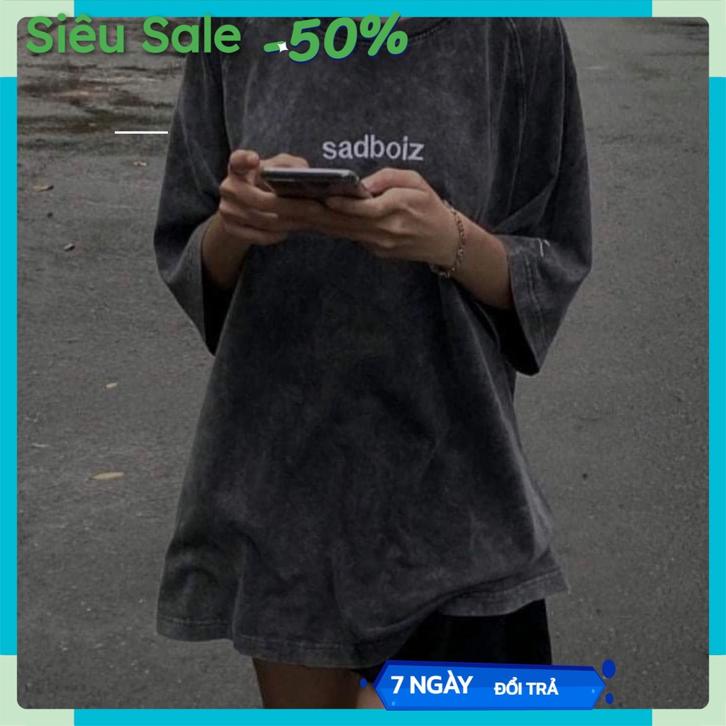 Áo phông form rộng tay lỡ nam nữ Sadboiz áo thun unisex form rộng tay lỡ nữ nam cổ tròn chất đẹp mẫu hot | BigBuy360 - bigbuy360.vn