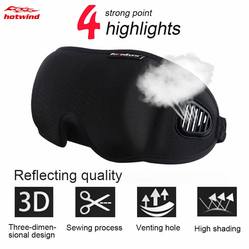 HW Portable 3D Eyeshade Sleeping Eye Mask Rest Sleep Eyepatch Padded Shade Cover with Earplugs