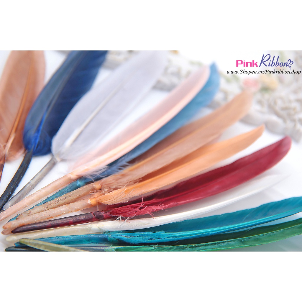 GÓI 10C - Lông vũ tự nhiên phong cách Boho nhiều màu chiều dài từ 12-15cm