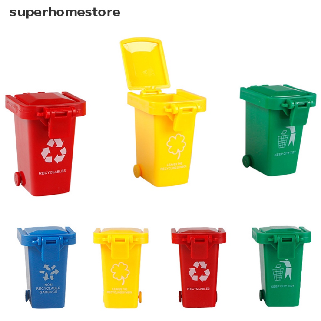 Bộ 4 Thùng Rác Mini Dạng Đẩy Cho Xe Hơi Đồ Chơi Mới