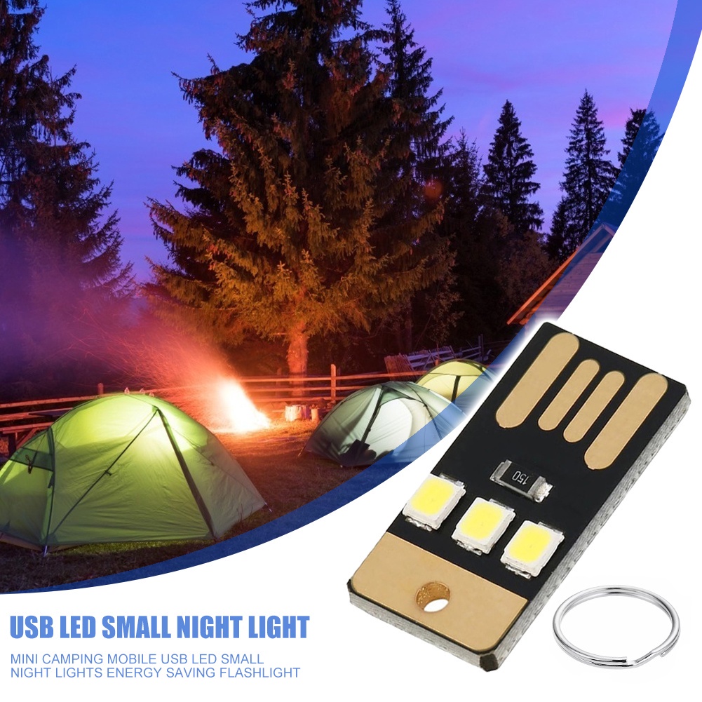 Thẻ Đèn Ngủ LED Mini 0.2W 5V Kèm Sạc USB Siêu Bền Tiện Dụng Mang Theo Du Lịch / Leo Núi