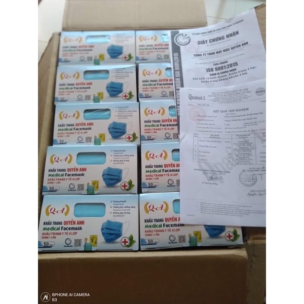 [Hộp 50 cái] Khẩu Trang Y Tế Quyền Anh 4 Lớp Kháng Khuẩn Cao Cấp hàng loại 1
