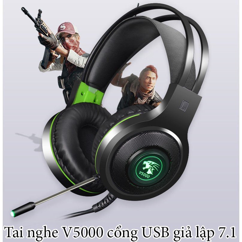 Tai nghe Chuyên Game V5000 Cổng USB Âm Thanh 7.1 - Chơi PUBG, CF Go -dc3421