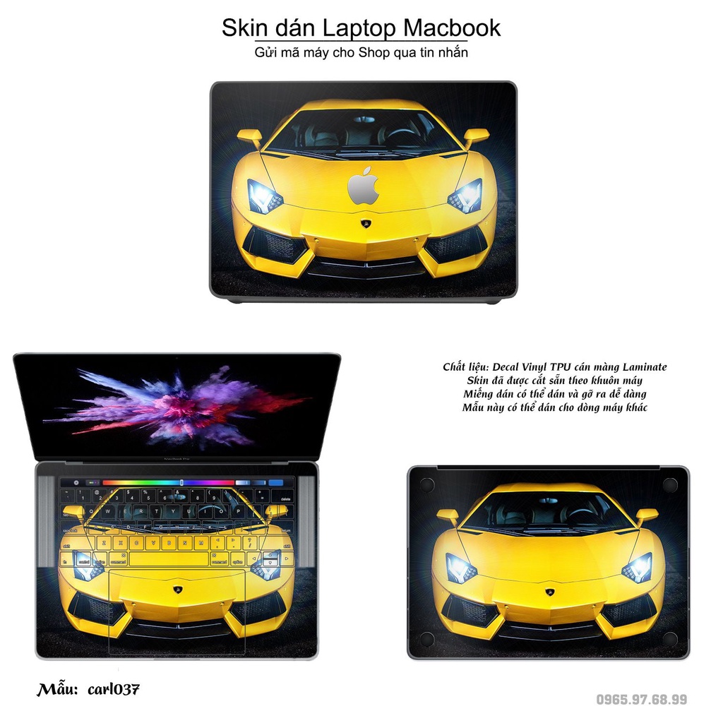 Skin dán Macbook mẫu xe hơi (đã cắt sẵn, inbox mã máy cho shop)