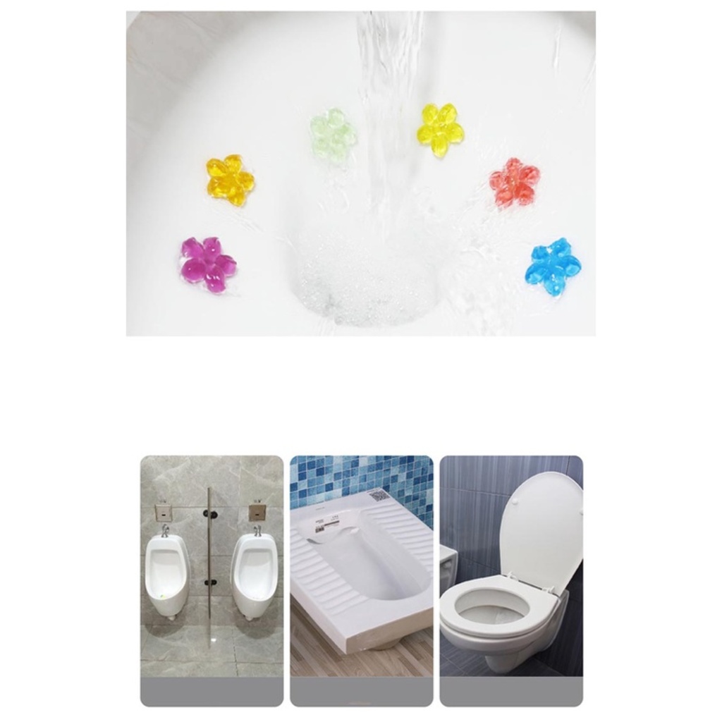 Gel thơm khử trùng bồn cầu gel khử mùi bồn cầu dạng thạch hình bông hoa cho toilet