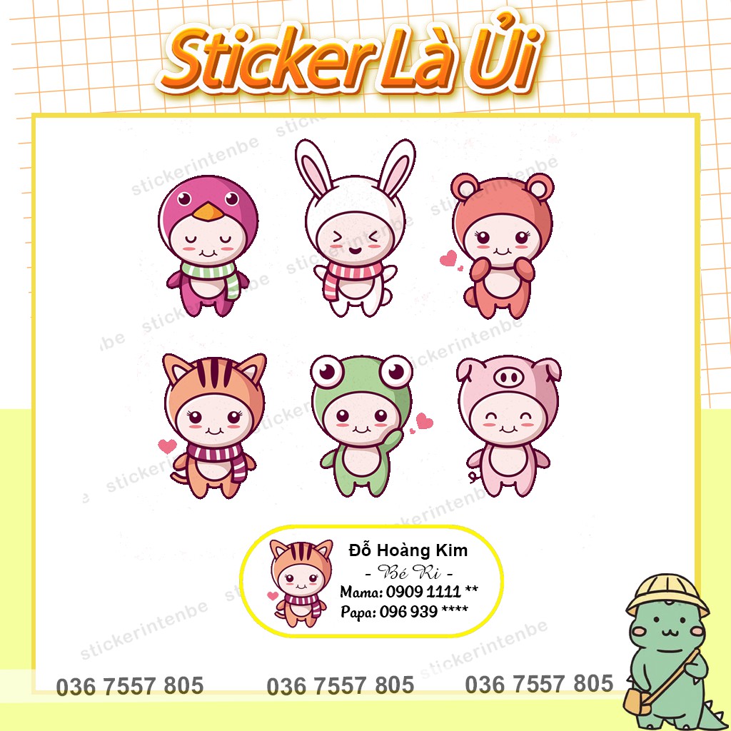 Sticker ủi cho bé đi học - hình ủi - decal ủi tên bé - in theo yêu cầu - thiết kế miễn phí - sticker dẻo cao su năm 2020