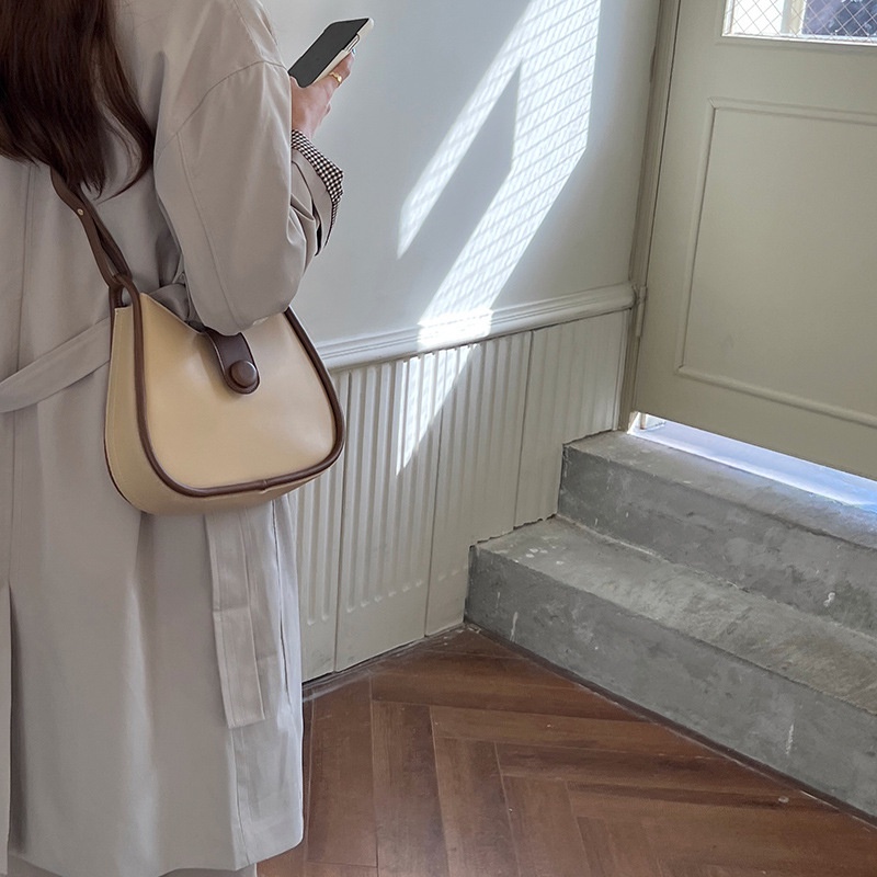 Túi đeo chéo IELGY màu sắc tương phản thời trang cho nữ