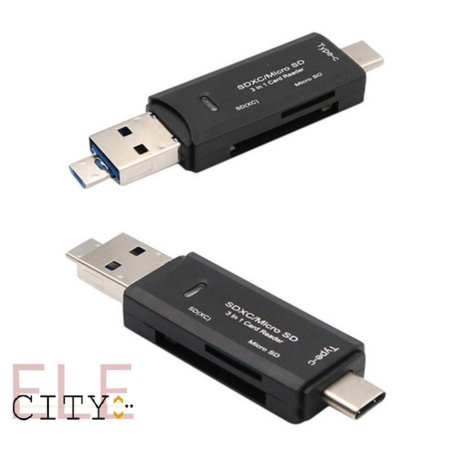 Đầu Đọc Thẻ Nhớ Tốc Độ Cao 3 Trong 1 Usb3.1 Usb-C / Type C Sd Tf / Micro Sd