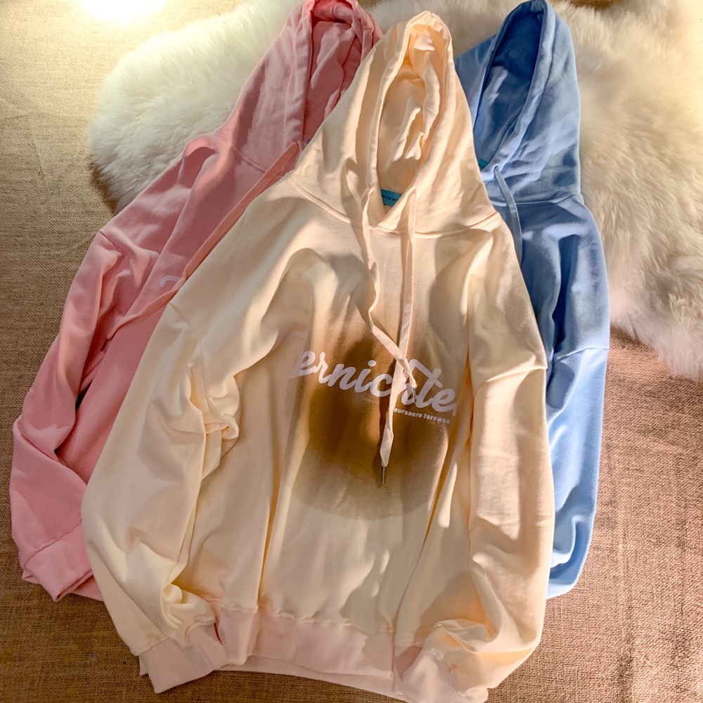 NRVP Áo Hoodie Tay Dài Oversize In Họa Tiết Phong Cách Hàn Quốc Kiểu Mới Cho Nam / Nữ