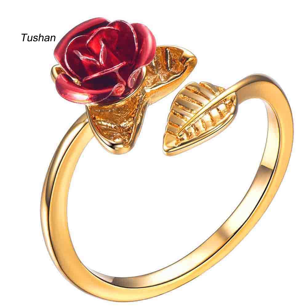 Nhẫn Cưới Mạ Vàng Hồng Hình Nơ Và Chữ Love Đính Đá Thời Trang