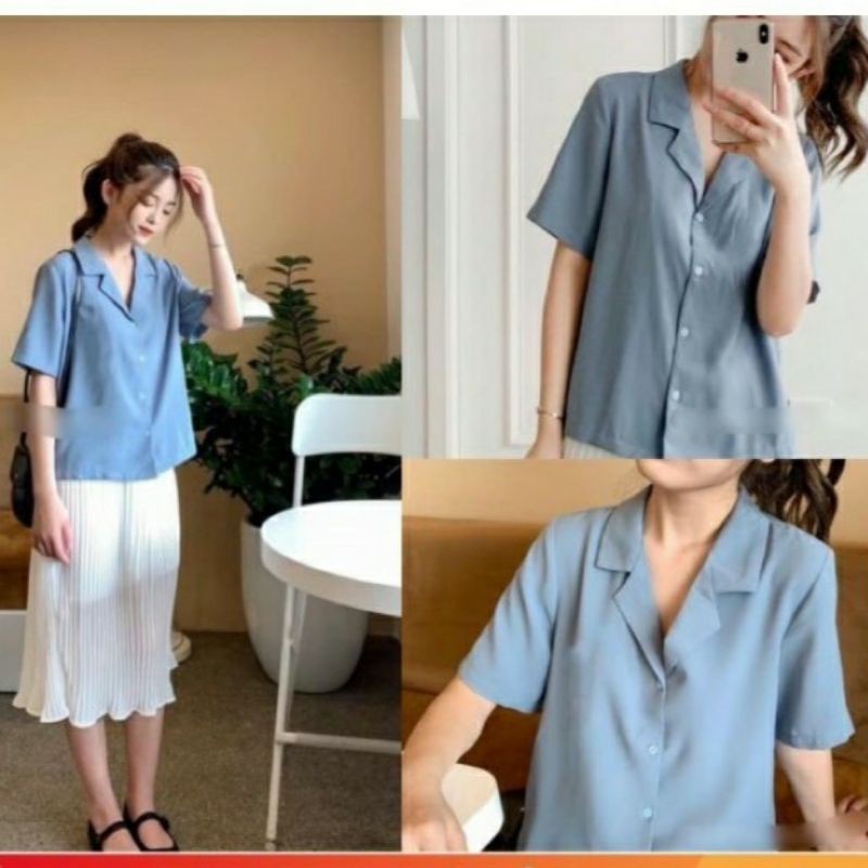 (SHOPMAISON)ÁO SƠ MI NGẮN TAY THIẾT KẾ SANG CHẢNH ĐI HỌC-CÔNG SỞ-DẠO PHỐ-ĐỀU ĐẸP PHỐI HỢP CHÂN VÁY-QUẦN TÂY, JEAN